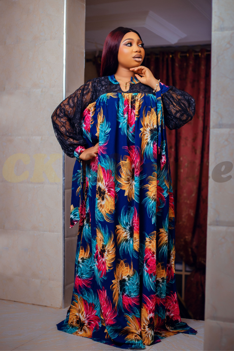 Multi Print Long Maxi Dress